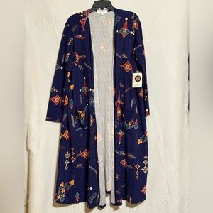 NWT LuLaRoe Sarah Multicolored Geometric Pattern Cardigan Size 2XL